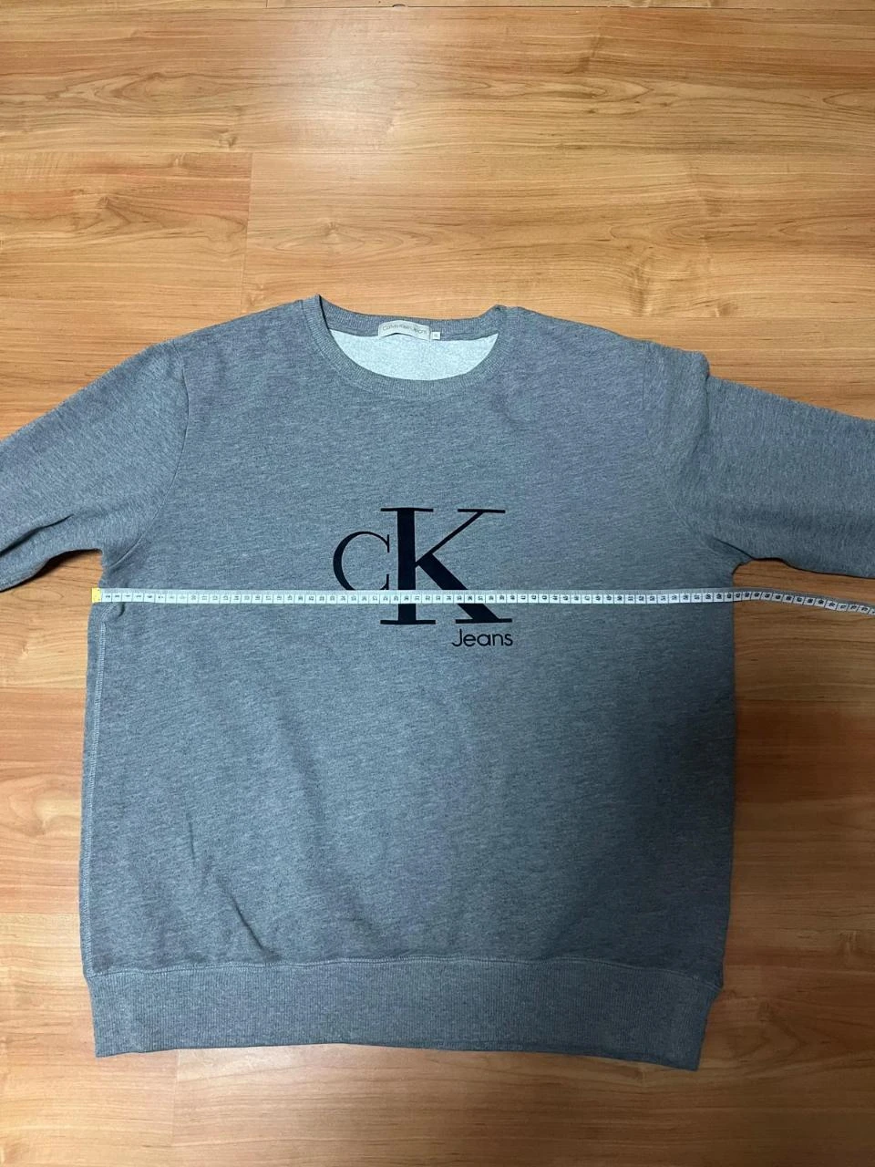 Calvin Klein Jeans Vintage Grey Sweatshirt with Embroidered Logo Size XL – photo 8